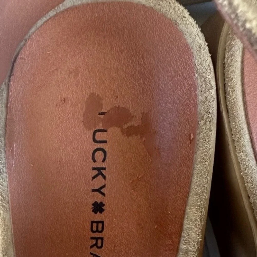 New Lucky Brand Vellenora Double Suede Straps Chunky Platform Wedge Sandal 7
